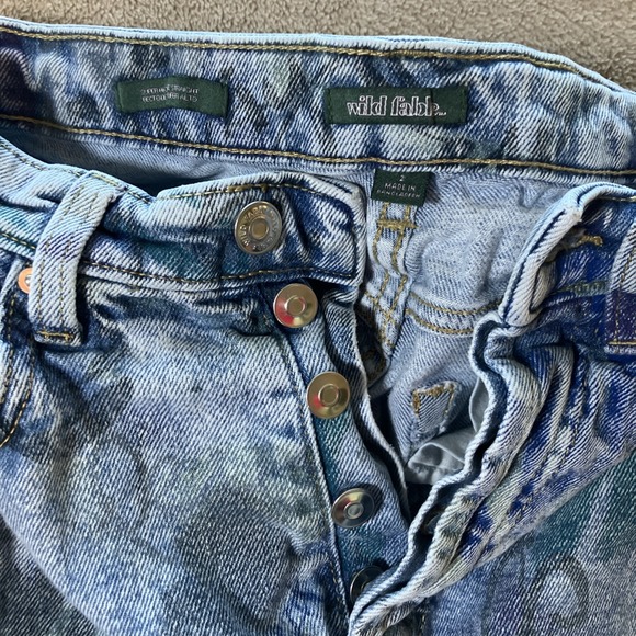 Wild Fable Jeans Womens Sz 2 Graffiti Print Super High Rise Straight Button Fly - Picture 2 of 7